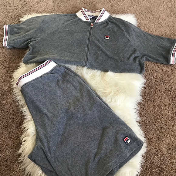 mens fila short sets
